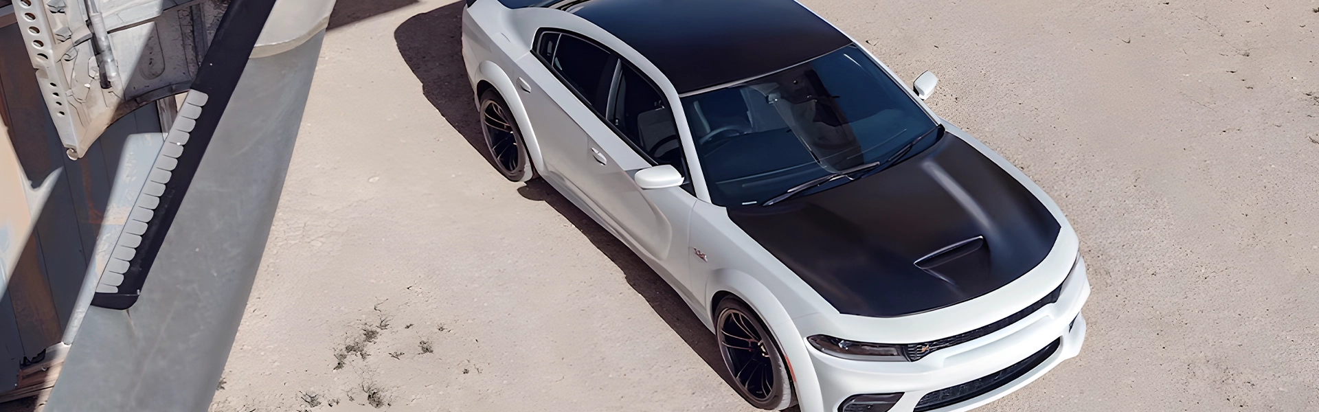 dodge charger view of bonnet from above