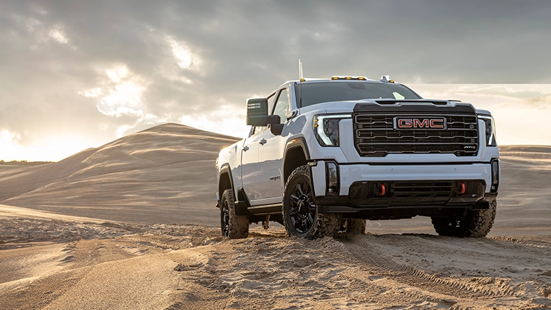 GMC Sierra 2500HD At4 In sandy desert converted to right hand drive by Autogroup International