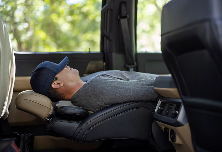Ford F series Super duty interior comfort lay flat seats