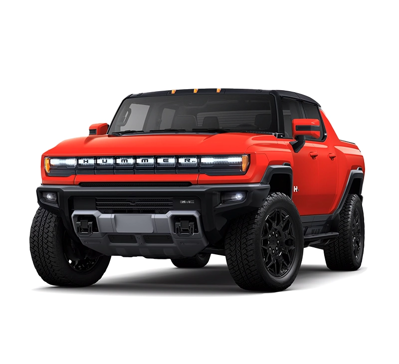 Bright orange Hummer EV pickup 2x trim