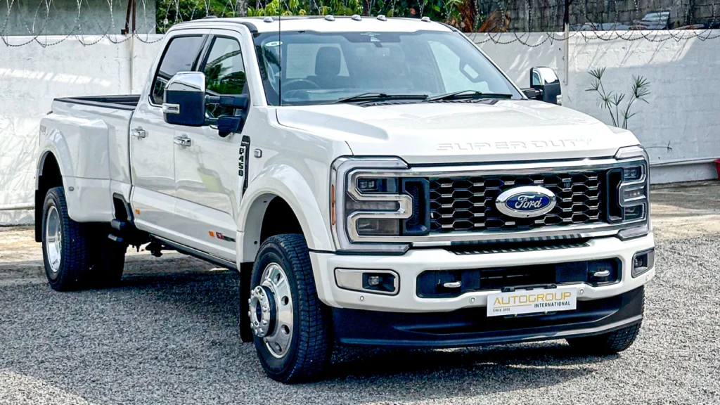 White Ford Super Duty truck parked outdoors