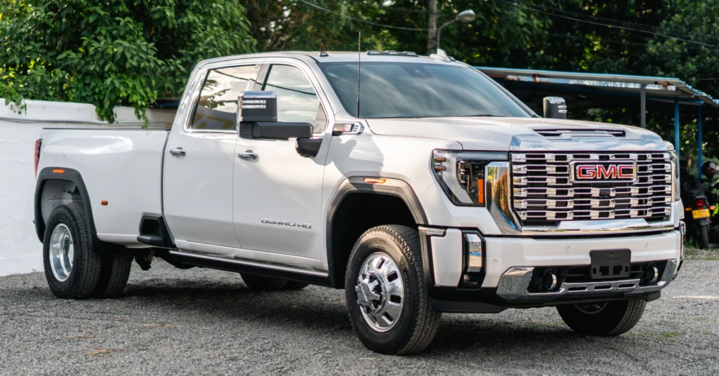 GMC Sierra 3500 Dually truck parked outdoors