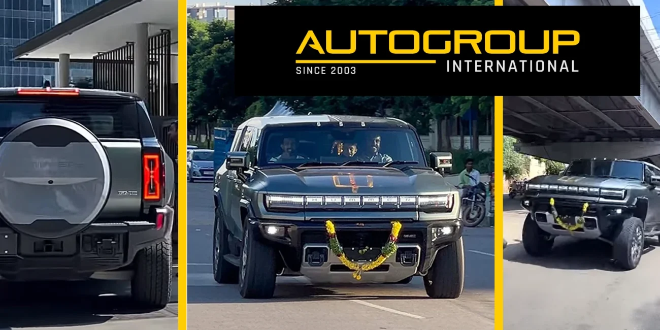 the first autogroup international right hand drive converted hummer ev pictured on roads of chennai india