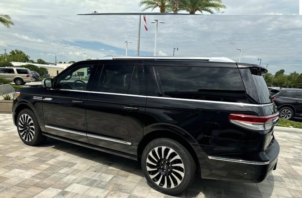 Brand new right-hand drive 2024 Lincoln Navigator L Black Label in Infinite Black with Invitation theme interior, Twin-turbo V6, 7-seat luxury & full conversion by Autogroup International.