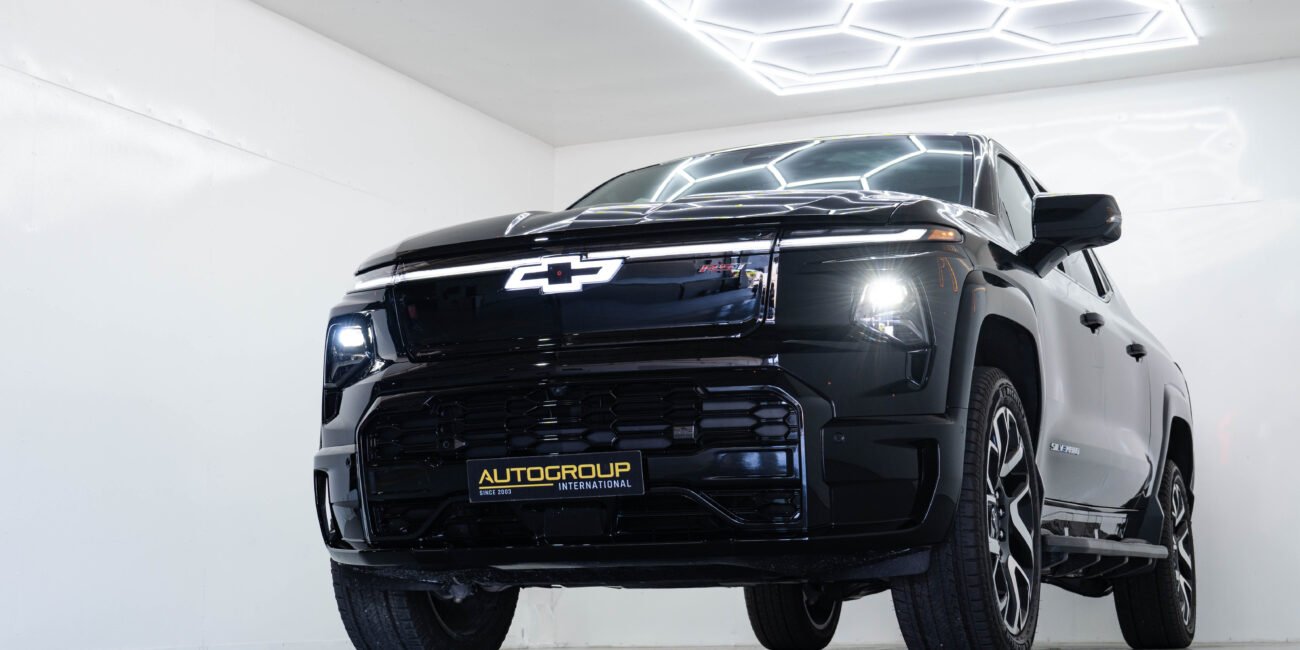 Right hand drive 2025 Chevrolet Silverado EV Pickup truck RST in Black Exterior with 793 km range by Autogroup International