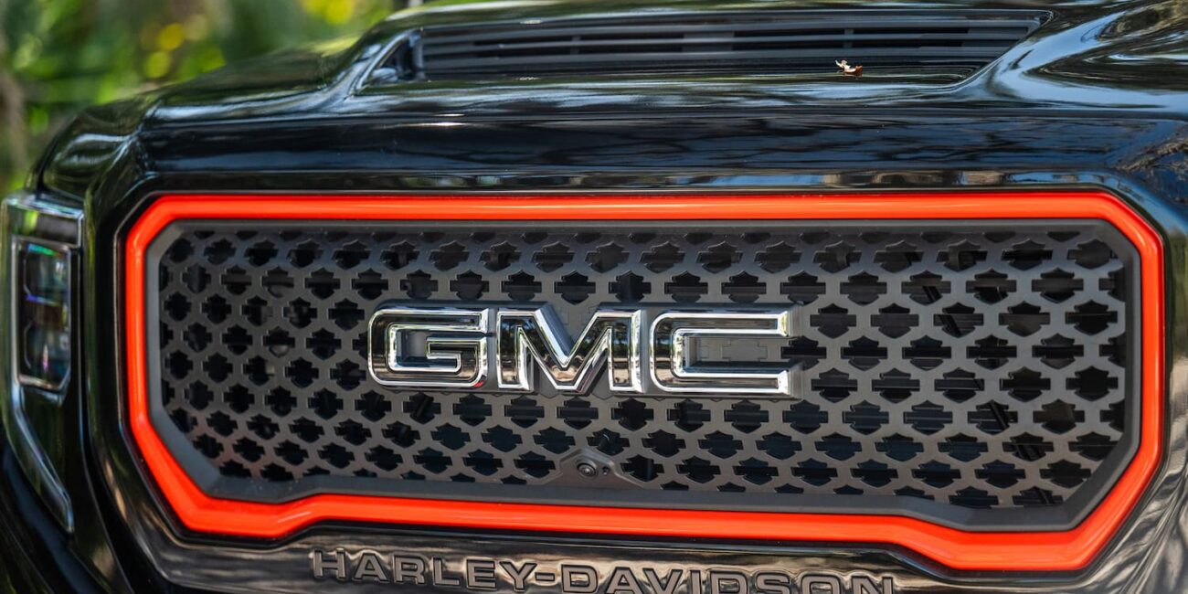 GMC Harley-Davidson truck front grille close-up