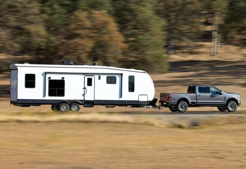 2026 Ford F 250 towing a caravan