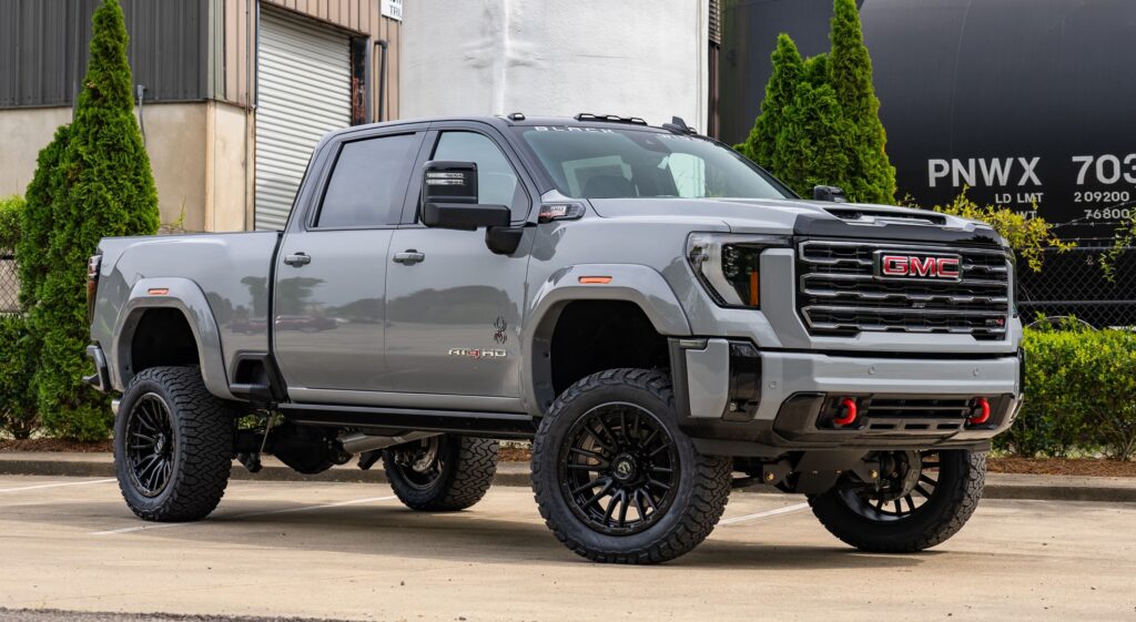 The right hand drive Black Widow GMC Sierra 2500 HD from Autogroup International