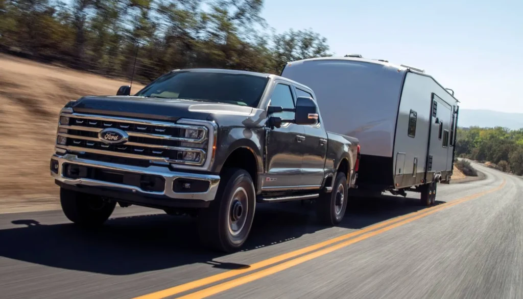 Right hand drive 2026 Ford F-250 Super Duty pickup truck towing capabilities