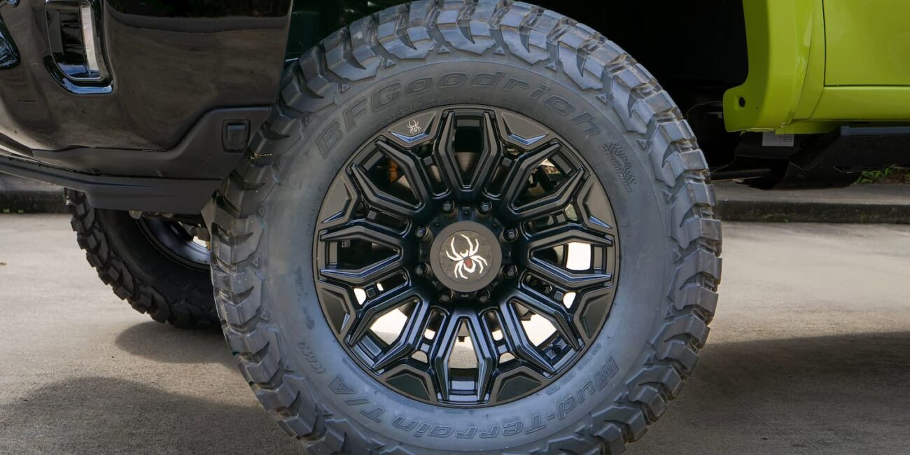 Black off-road truck wheel with BFGoodrich tire