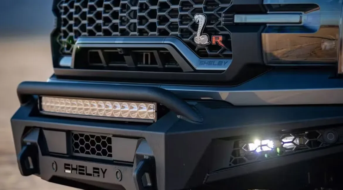 Shelby truck front grille and bumper close-up