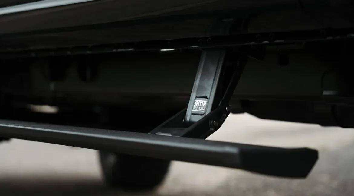 Close-up of AMP Research power step