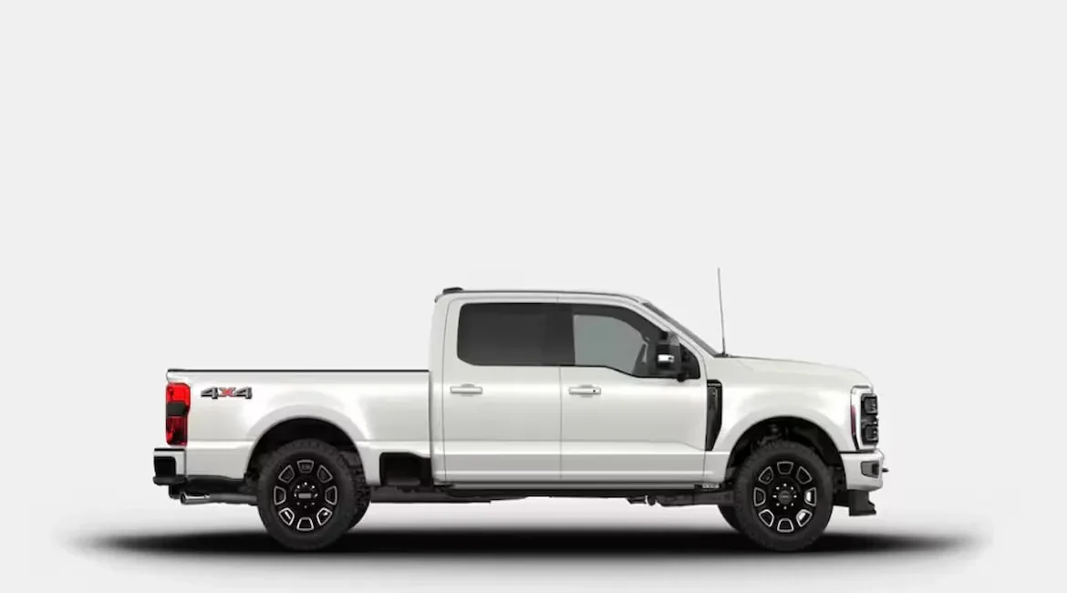 White 4x4 pickup truck side view
