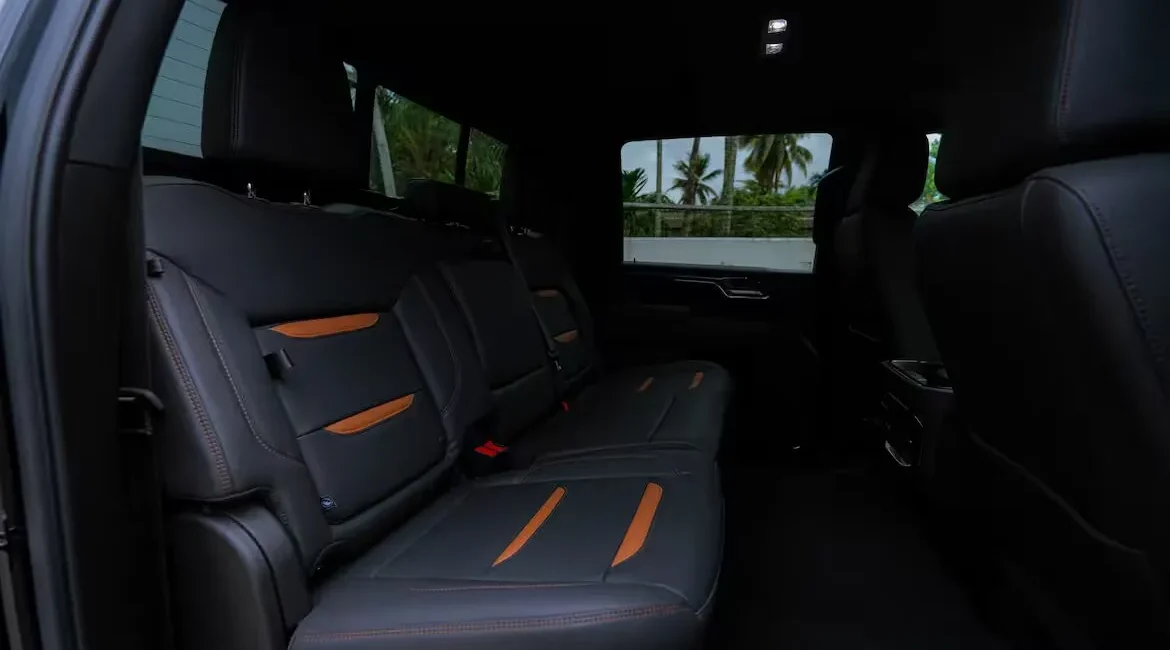 Luxury pickup rear seat interior view