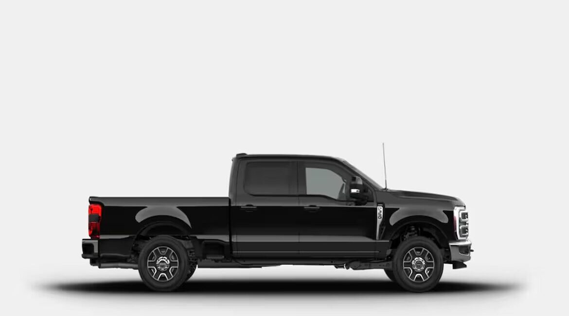 Black full-size pickup truck side view