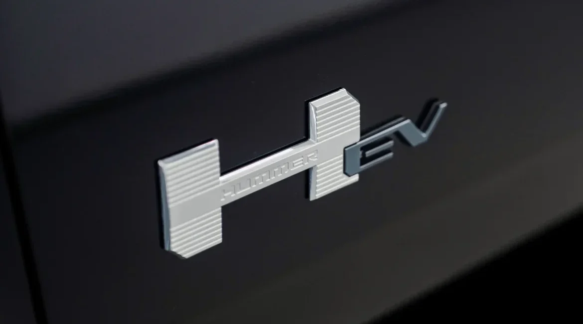 Hummer EV logo on vehicle exterior