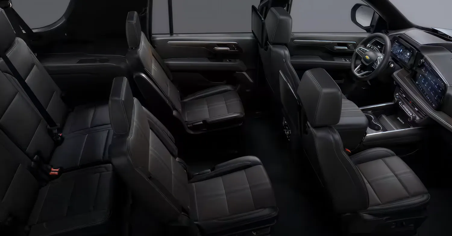 Spacious SUV interior with three rows of seats