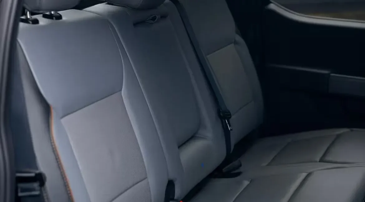 Rear seats of a modern car interior