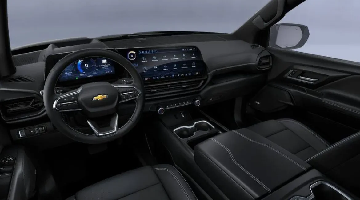 Modern Chevrolet car interior with digital dashboard